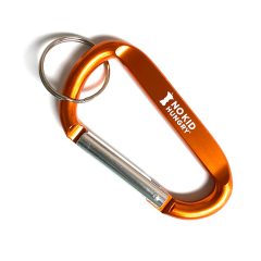 2023 TOTN Carabiner, No Kid Hungry Logo in white on a Orange Carabiner Clip