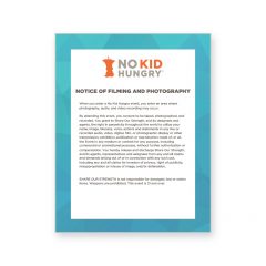 Taste of the Nation, Notification Sign Over 21, product thumbnail